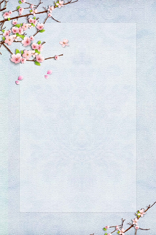 古风水彩花卉传统文艺边框