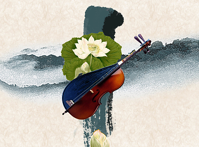 中西结合背景素材