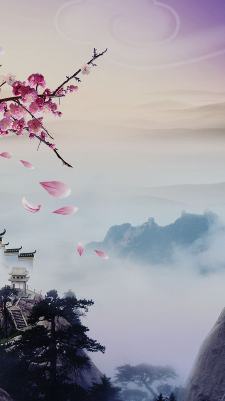 中国风山峦风光h5背景元素