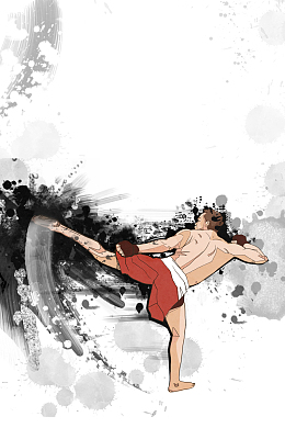 中国风武术班培训招生广告海报背景素材