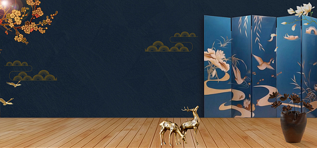 淘宝延禧攻略风家具创意烫金banner