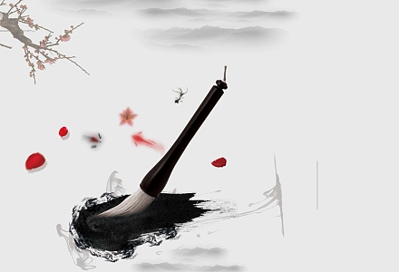 中国风毛笔高清背景