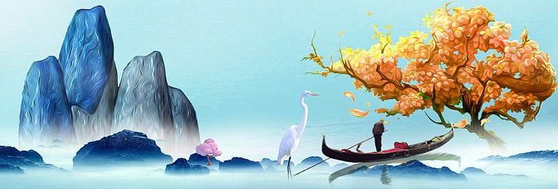 唯美清新白露节气电商banner