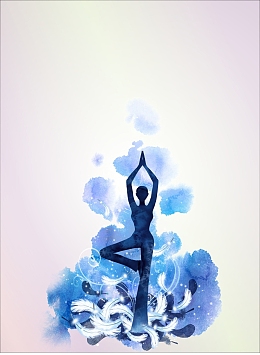 中国风美女瑜珈背景