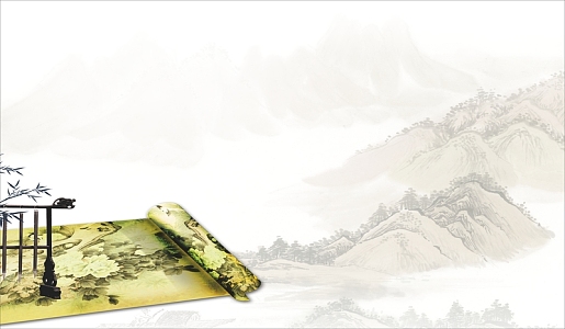 中国风书卷背景