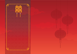 红色喜字矢量背景素材