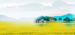 婺源油菜花大气大山中国风banner