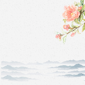 清新水彩山水花草电商淘宝主图