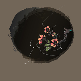 中国风黑色水墨边框背景素材