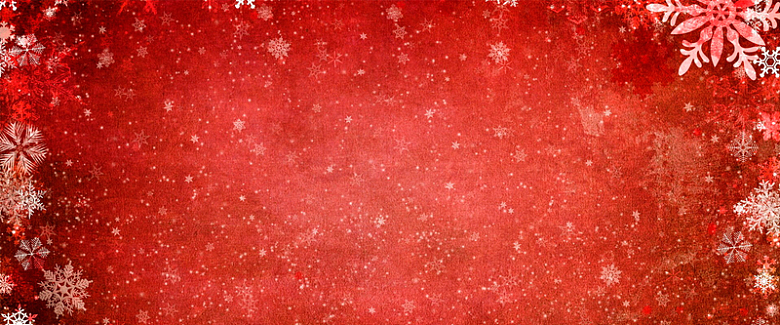 红色复古圣诞雪花banner
