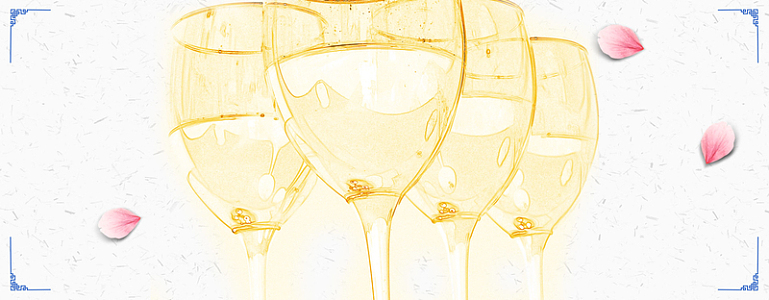 古风酒杯水彩手绘背景