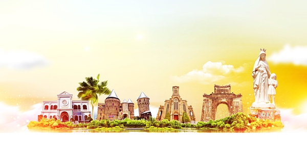 越南岘港旅游背景模板