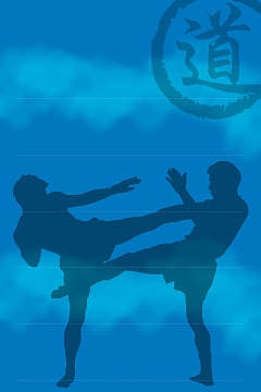 蓝色武术背景素材