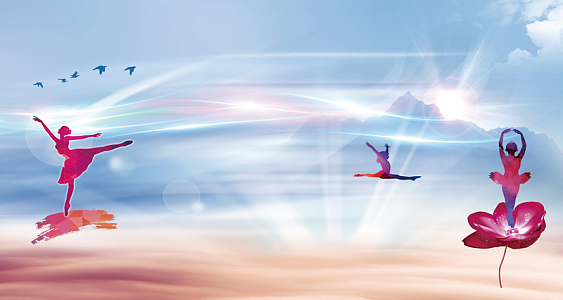 寒假蓝色简约舞蹈培训芭蕾舞者背景