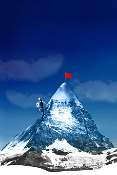 蓝色户外登山背景