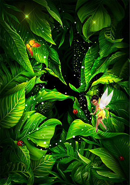 草本绿色植物化妆品背景