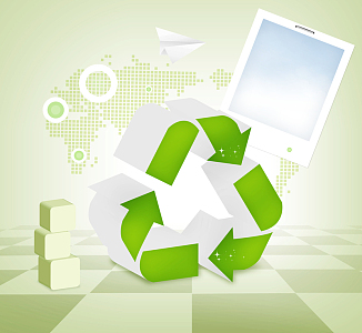 回收利用背景海报素材(4488x4134)png创意垃圾分类公益海报背景素材