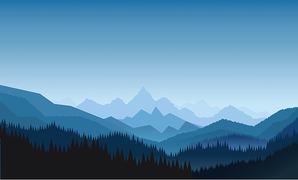 矢量蓝色远山风景背景