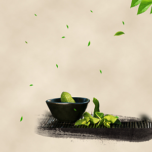 古朴茶叶茶具PSD分层主图背景素材