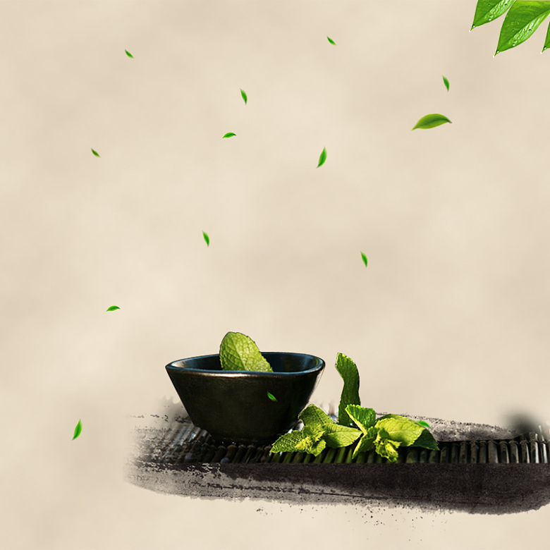 古朴茶叶茶具PSD分层主图背景素材