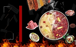 时尚川味火锅促销活动展板