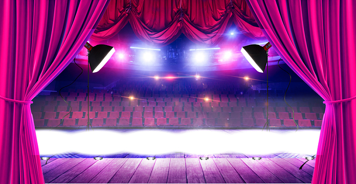 红色拉幕背景模板