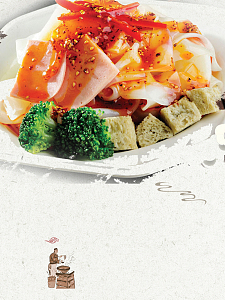 凉皮凉粉美食挂画宣传海报背景素材