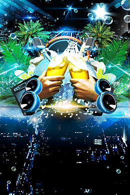 夜场招聘海报背景素材