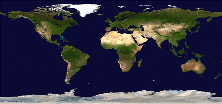 海洋绿色世界地图海报
