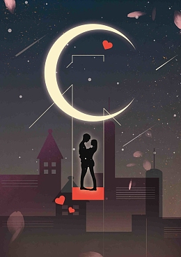 创意时尚浪漫七夕情人节海报背景