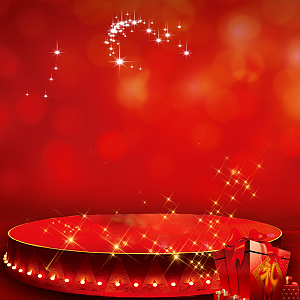 喜庆红色舞台背景图