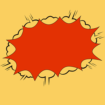 黄色漫画爆炸框矢量素材主图