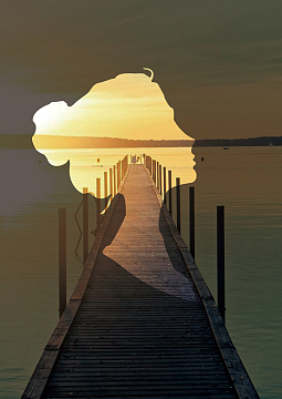 风景女人剪影创意