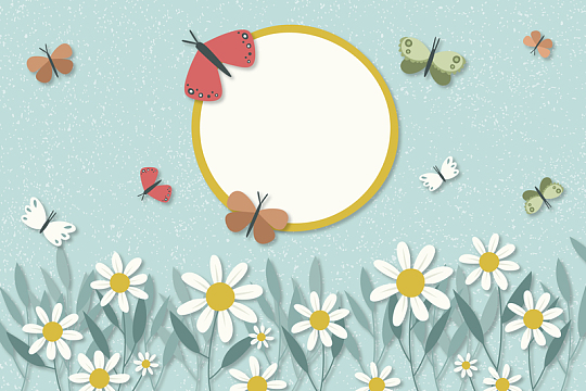 卡通扁平蝴蝶唯美昆虫海报背景素材