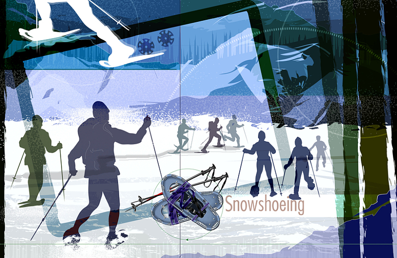 冬季越野滑雪海报