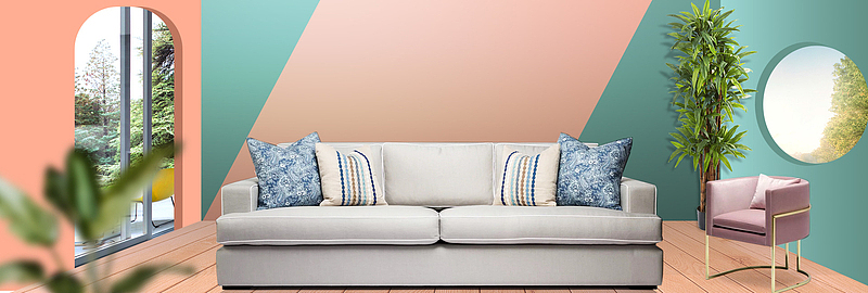 欧式简约家居沙发banner(1920x650)png绿色森林风景电商海报背景(1920