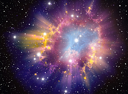 紫色梦幻爆炸星空发光背景素材