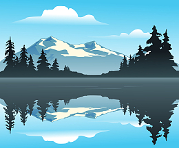 山水的剪影背景图