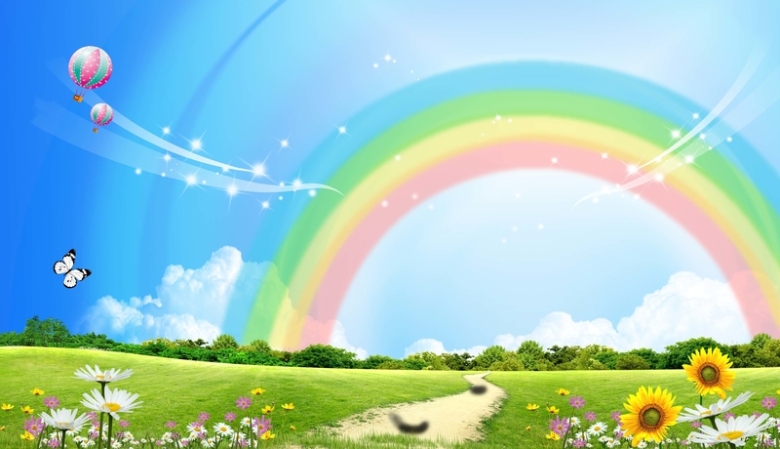清新彩虹海报背景素材