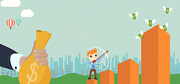 投资理财卡通蓝色海报banner
