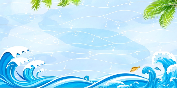 扁平抽象蓝色大海背景