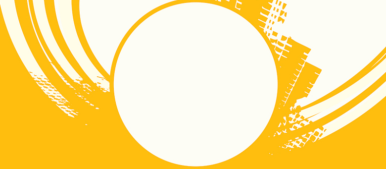 黄色扁平手绘水彩圆圈背景