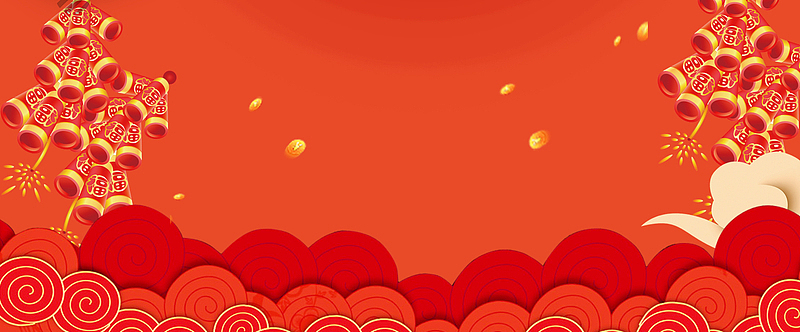 新年红鞭炮红色背景