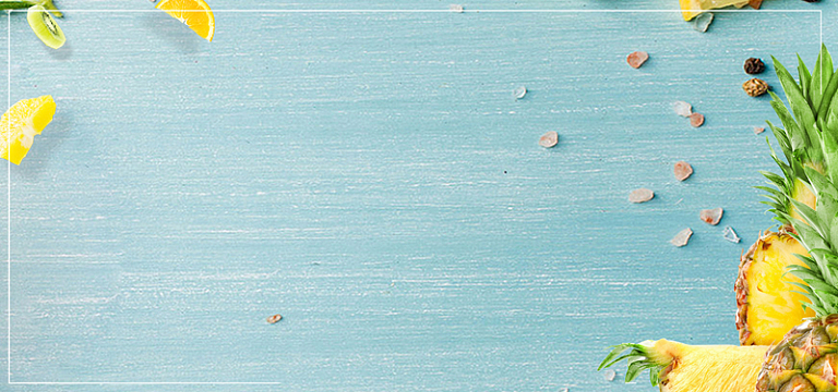 菠萝促销蓝色简约banner