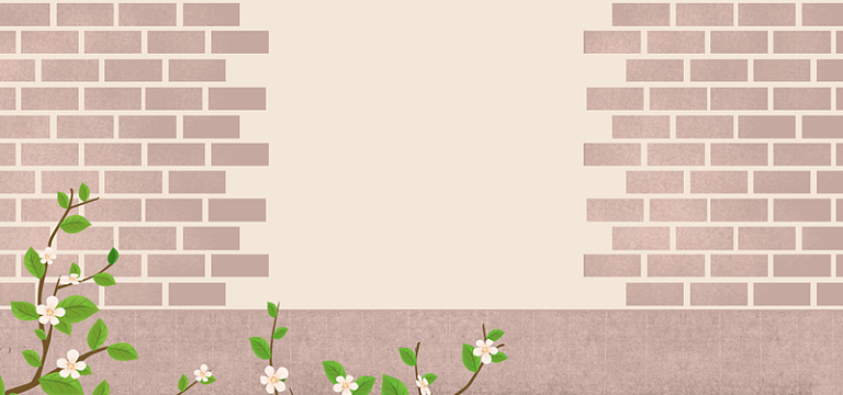 简约墙壁花枝banner背景
