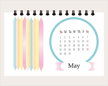 日历2017年5月挂历日期时间色彩