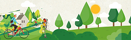 扁平卡通新能源绿色banner