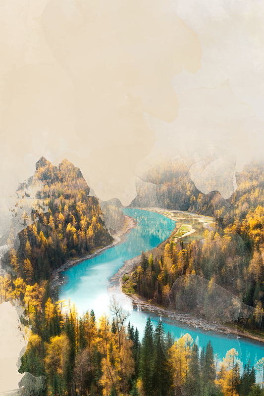 简约风格新疆旅游海报