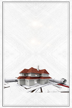 室内设计白色简约装修公司海报