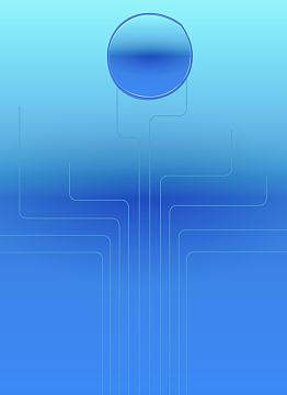 梦幻蓝色渐变圆形线条几何封面海报背景